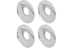 Hugwish Rubinetto Rosetta Acciaio Inox (3/4) Ø 27 mm x Ø 80 mm x altezza 5 mm 4 Pezzi, Finiture Per Rubinetti Doccia E Rubinetto A Parete Acqua Calda (Ø 80 mm x 5 mm altezza)