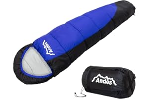 Andes Pichu 300 2-3 Season Childrens/Kids Camping Sleeping Bag, 300GSM Filling - Compression Carry Bag Included, Ideal For Camping, Cubs, Scouts, Guides