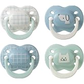 Tommee Tippee Ultimate Fit Pacifier, 0-6 Months | 4 Pack Orthodontic Baby Teat Symmetrical Teat 100% BPA Free Silicone Kids C