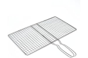 FUBESK Barbecue Griglia Griglia Griglia Rete BBQ Bistecca Carne Pesce Veg Mesh Holder Strumenti per Arrosto Pesce Verdure Gamberetti Bistecca