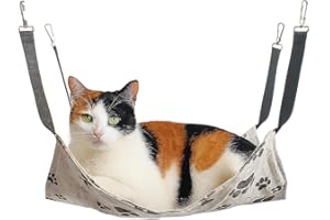 GXGM 1 Stück Katzen Hängematte, Segeltuch Katzenhängematte, Hängende Katzenhängematte, Haustierkäfig-Hängematte, Weich und Atmungsaktiv, Geeignet für Katzen, Hunde, Kaninchen, Hamster usw 50 * 40cm