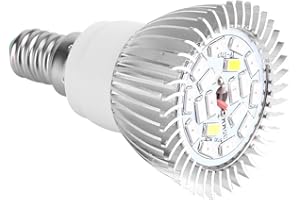 eecoo Led Grow Lights Bulb, Grow Lights for Indoor Plants, 85-265V 18W 18LED Grow Lamp for Hydroponics Greenhouse Organic, Plant Lights for Veg Seedling Growing and Flowering(E14)