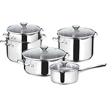 LOLYKITCH Set Di Padelle In Acciaio Inox 3 Strati - 21,5 E 25,4 Cm - Adatte A Induzione - Lavabili In Lavastoviglie
