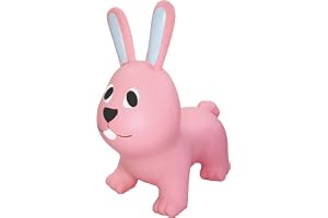 GERARDO'S Toys Jumpy hoppdjur hare ljusrosa ca 58 cm – hoppdjur från 1 år – uppblåsbara djur för inomhus och utomhus – inklusive luftpump