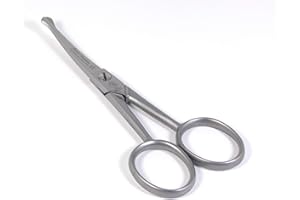 NTS-Solingen Kleine Pfotenschere | Profi Fellschere mit gebogenen Schneiden und Knopf | Hundeschere gebogen | Katzenschere mit Sicherheitsspitze | Hergestellt in Solingen