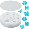 Resin Dice Mold, Polyhedral Dice Mold Resin Dice Making 7 Standard Stereoscopic Dice Cavities Silicone Template for DIY Dices Table Game Dice Lovers Gift