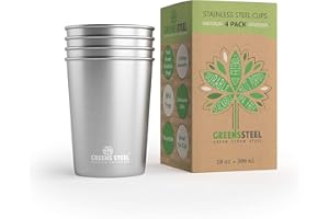 GREENS STEEL Stainless Steel Kids Cup - 300ml /10oz | Premium Metal Drinking Glasses | Plsatic Free | Stackable Durable & Reusable Drinking Set | Great for Kids, Offices | Anti Scratch, Non Slip, Non Fade