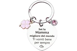 AONVEKI Regalo Festa della Mamma, Portachiavi Mamma con Biglietto auguri e Scatola, Originali Regalo Mamma Compleanno, idee Regalo per Mamma Donna Ringraziamento Natale