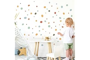Little Deco Wandsticker Tupfen Punkte für Kinderzimmer 92 Stück Wandtattoo Babyzimmer Klebepunkte Dots in Rot Gelb Mint Set Wandaufkleber Wanddeko DL925-1