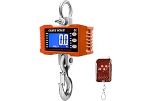 VECO CHAJOR 1T 1000KG Crane Scale Smart Heavy Type Crane Scale with Aviation Grade Aluminium Alloy Electronic Hanging Scale Digital Hook Hanging Scale Rechargeable Models (Orange)