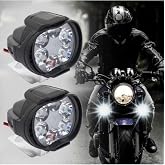 TRENDLIFEOTO 2 Adet Motosiklet Scooter Led Sis Farı &Ccedil;akar Ve Sabit Mod 6 Ledli