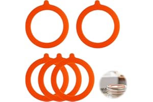 YOWFOND 5 anillos de silicona de repuesto, 95 x 73 mm, para tarros y botellas de agua, anillos de goma duraderos en color naranja
