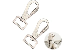 CXXTKCXXLC Juego de 2 mosquetones de aleación de zinc para perros de hasta 30KG – Mosquetones pesados con articulación giratoria, capacidad máxima de 90KG para collares y correas
