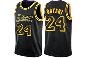 ZeYuKeJi Uomo Jersey-Jersey NBA Lakers No. 24 Lakers Girocollo in Maglia Maglia Basket retrò commemorativa Basket Maniche T-Shirt (Color : Black, Size : S)