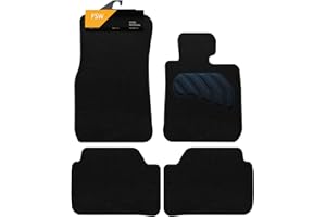 FSW - Car Floor Mats For Bmw 1 Series F20 & F21 Hatch 2011-2019 - PVC Cushioned Heel Pad - Tailored Mats - Black Carpet - Anti Slip Mat - Non Slip - 4 Pc Floor Mat
