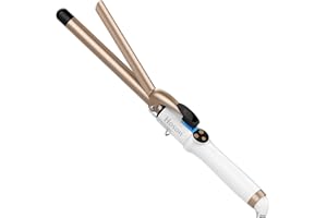 Hoson 19mm Hair Curling Tongs Professional, Ceramic Tourmaline Curl Wand Barrel, Hair Curler Iron with 9 Heat Setting(110℃ to 210℃ for All Hair Types, Glove Include)