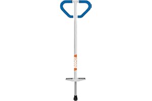 Geospace Jumparoo Boing! 'MAX' Large POGO STICK for Kids, Teens or Riders 40-75 kg - Excellent Outdoor Active Play Toy - Improves Balance, Coordination as well Exercise & Fitness (White)