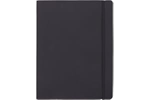 Amazon Basics Softcover Ruled Paper Notebook, ‎Extra Large, Black, 25 x 20 cm