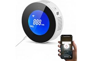 BOUNDLESSBROTHERS Rilevatore di Gas WiFi ，Rilevatore Fughe di Gas/Gas Naturale/Gas di Carbone/Gas Metano/GPL, Sensore Gas ，Allarme di Gas, Certificato EN 50194，Compatibile con App, Display LCD