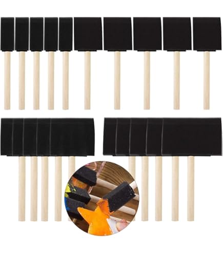 Lot De 10 Pinceaux En Mousse - Tailles Variées De 2,5 à 10,2 Cm - Pour Peinture, Vernis, Loisirs Créatifs