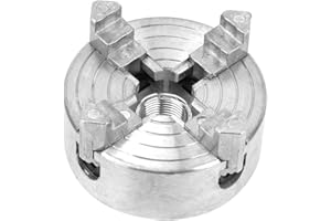 PUSOKEI Uchwyt tokarski ze stopu cynku 4-szczękowy uchwyt gwintowany M12 zacisk Z011A metalowy uchwyt odporny na zużycie do mini tokarki metalowej