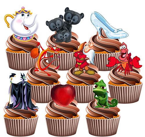 Disney Party Pack, Kuchen Dekorationen – 36 Essbar Stand-up Cupcake Topper