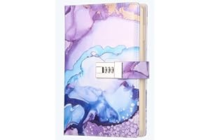 Dzhzal Writing Journal with Lock for Women Girls Boys Teens Kids Faux Leather Personal Journal Refillable Lined Paper Password Notebooks A5