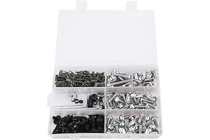 JENNGAOO 198 Stück Motorrad Verkleidungsschrauben Kit Silber, Universal M5 M6 Schrauben Set mit Muttern und Unterlegscheiben, für Geländewagen, Offroad, Sportbike und Motorrad