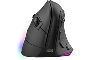 Mars Gaming MM-SK, Mouse Gaming Wireless Verticale, Design Ergonomico, Illuminazione RGB Chroma, Sensore Ottico Pixart 8400DPI, Switch Meccanici Huano, 9 Pulsanti Programmabili, Mouse Tri-Mode, Nero