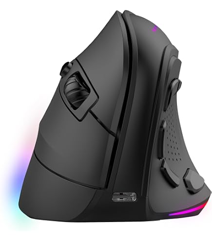 Spacetronik Vertikale Maus Kabellos – 4000 DPI, Bluetooth 5.0, RGB, Ergonomisch Für Büro & Gaming | 2,4 GHz Wireless