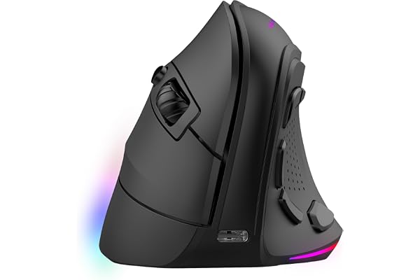 Mars Gaming MM-SK, Souris Gaming sans Fil Verticale, Design Ergonomique, Éclairage RGB Chroma, Capteur Optique Pixart 8400DPI, Switchs Mécaniques Huano, 9 Boutons Programmables, Souris Tri-Mode, Noir