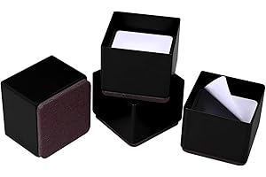 Ezprotekt Betterhöhungen, 1.2"/3 cm Möbelerhöhung aus Karbonstahl, 2.4 Zoll im Durchmesser, Selbstklebende Möbelerhöhung Fügt 1.2 Zoll Höhe zu Betten, Sofas, Unterstützt 50.000 lbs, Quadrat Schwarz