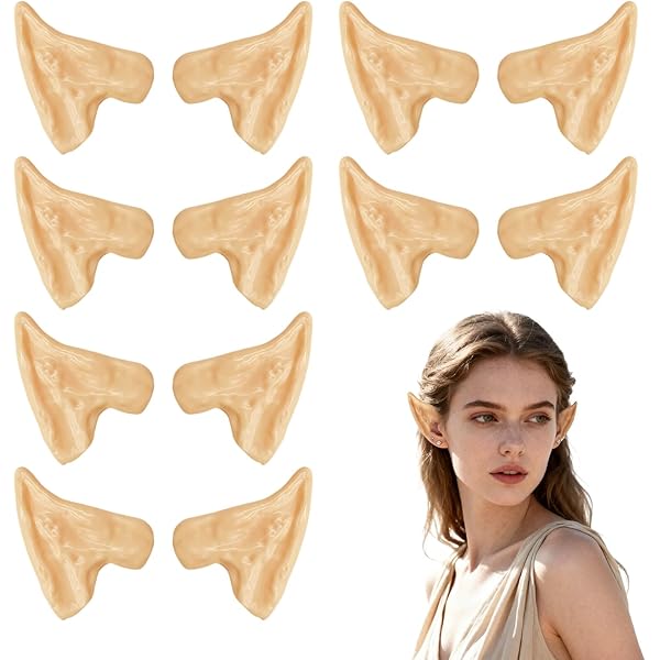 MAKFORT 2 Paar Elfenohren Spitzohren Latex Ohren für Erwachsene Cosplay