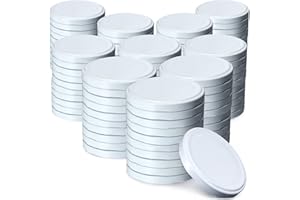 KADAX Schraubdeckel fi82 mm, Twist-Off-Deckel Set aus Metall, Ersatzdeckel für Einmachgläser, Deckel mit 6 Einrastzähnen für Sturzgläser und Einmachgläser (Weiß, 100 Stück)