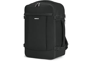 EOCHUB Ryanair 40x20x25 Plecak podróżny, 3D Laptopa Torby podręczne, 20L antykradzieżowy Plecak kabinowy, Wodoodporny bagaż podręczny, Cabin Bag, Patent zgłoszony(Czarny)