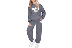 Generisch Girls Boys Hoodie Set White Fox Letter Print Long Sleeve Sweatshirt & Trousers Casual Comfortable Warm Autumn Winter Everyday 2-14 Years