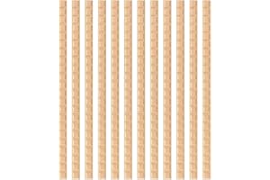 12 stycken obehandlade träribbor – obehandlat galler – 3D-dekoration obehandlade träribbor – gör-det-själv träribbor – slät yta för hem vägg dörr kant garderob (400 mm x 15 mm x 5 mm)