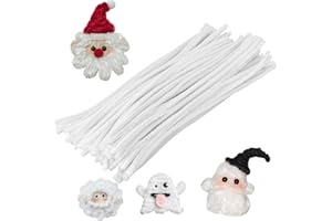 JRSHIRLEYLTD 100 piezas de chenilla blanca limpiadores de pipas limpiadores de pipas de chenilla tallos para manualidades, decoración, bricolaje