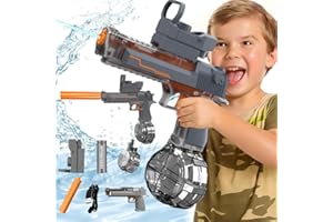 DLISHKA Electric Water Gun,Maximum Range Of 22 Feet,30min Battery Operated Beach Water Gun Toy,For Adults & Children Swimming/Pool/Beach/Beachfull Auto Water Pistol. (Black)