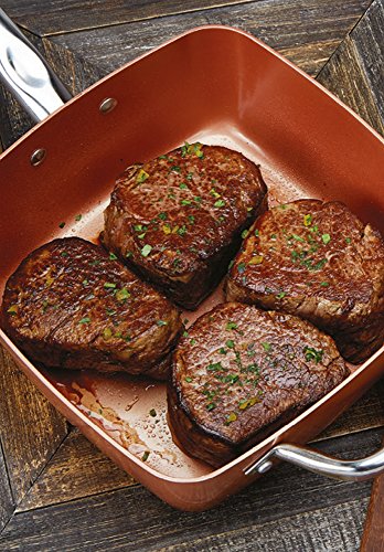 Copper Chef (5 piece) Non-Stick 9.5” Large Deep Sided Square Pan Kit (As seen on High Street TV)