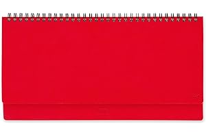 Legami - Planning de bureau, 13 mois, de janvier 2024 à janvier 2025, Reliure en spirale, une semaine par page, plan de vacances, fêtes internationales, rubrique, 29 x 15 cm, couleur rouge passion
