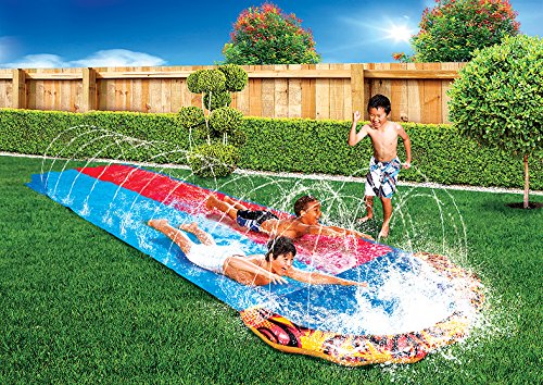 Speed Doppel Wasserbahn Duell Wasserrutsche 487 cm mit Sprinkler - 3