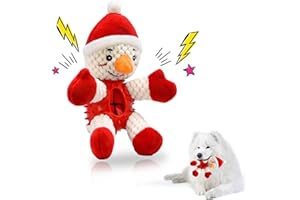 Amsixnt Hundespielzeug quietschend für Weihnachten, Kauspielzeug Hund,plüschspielzeug für Hunde, Kuscheltier für Hunde, für Kleine Mittlere Hunde（Schneemann）