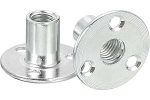 QUARKZMAN Écrou en T pour Trou Brad M12, 10 Pièces en Acier au Carbone Écrous d'Insertion de Filetage Femelle de Base Ronde à Visser pour Quincaillerie de Meubles