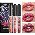 Halloween Glitter Liquid Lipstick Set Matte Liquid Lipstick Set Glitter Diamond Shining Lip gloss Long Lasting Waterproof Halloween Makeup Lipsticks Set (Set B)