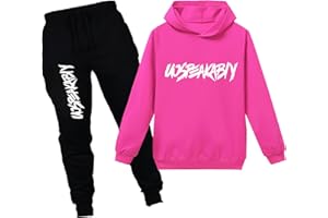 amropi Garçon Ensemble Pantalon et Haut Sweat à Capuche Enfants Set pour 2-15 Ans