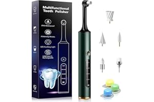 LOVE BEGANS Kit de Blanchiment des Dents, Blanchiment Dentaire avec 5 Tête de Rechange Multifonction, Réduit les Dépôts de Plaque, Polit Après le Nettoyage, Pour le Nettoyage et le Blanchiment Des Dents,Vert