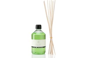 ‎OLORI Raumduft Nachfüll-Set „Minze“ 500ml inkl. 10 Rattan-Stäbchen - Duftöl mit ätherischen Ölen - Nachfüller für einen erfrischenden Duft in der Wohnung - Nachfüllflasche mit Duftstäbchen 100% Natürlich