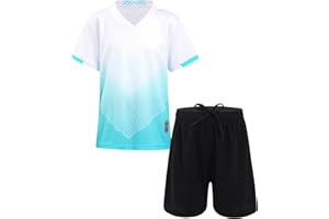 TSSOE Ensemble Vêtements Football Enfant Garçon Manches Courtes Maillot de Foot France Shorty Sport Survêtement 5-14 Ans