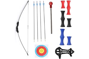 XJYMCOM Archery 20lb Bow and Arrow Set Detachable Shooting Training Longbow with Target Surface Flexible Adult Hunting Target for Outdoor Shooting Training
